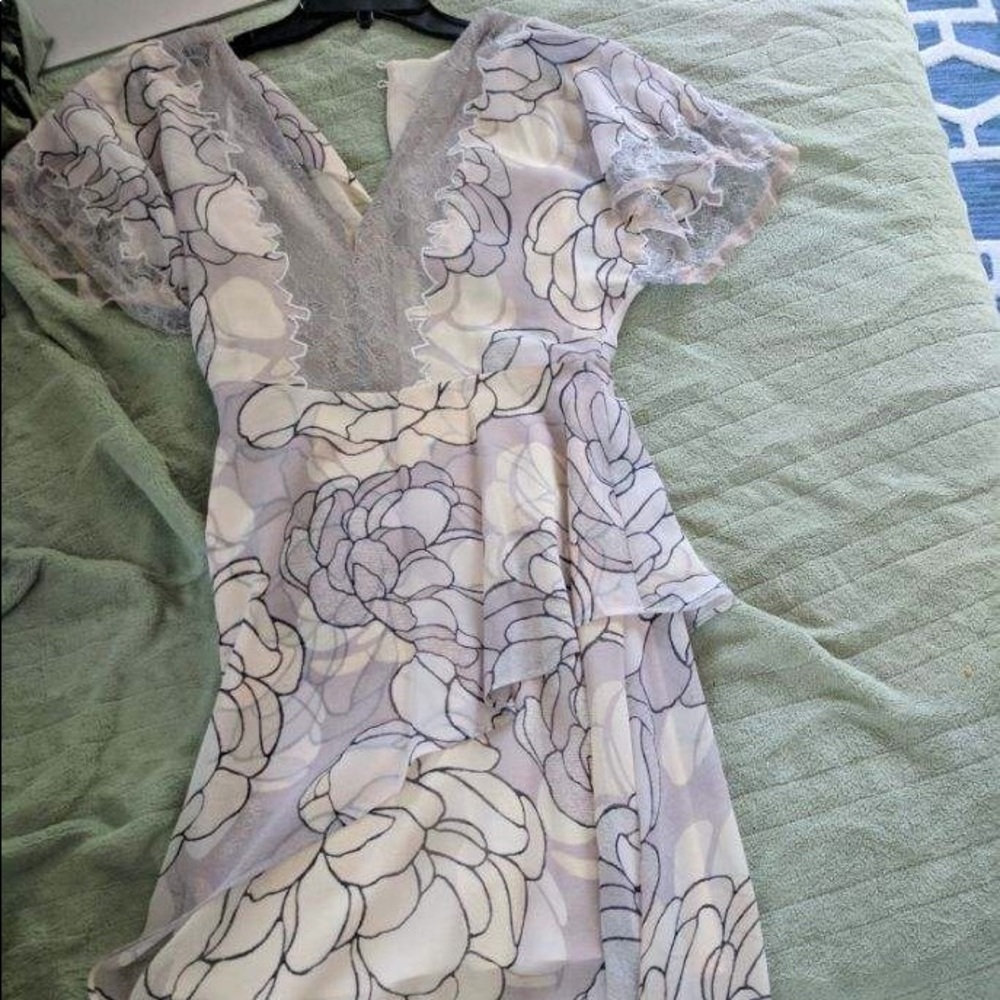 Lavender flora dress with lace